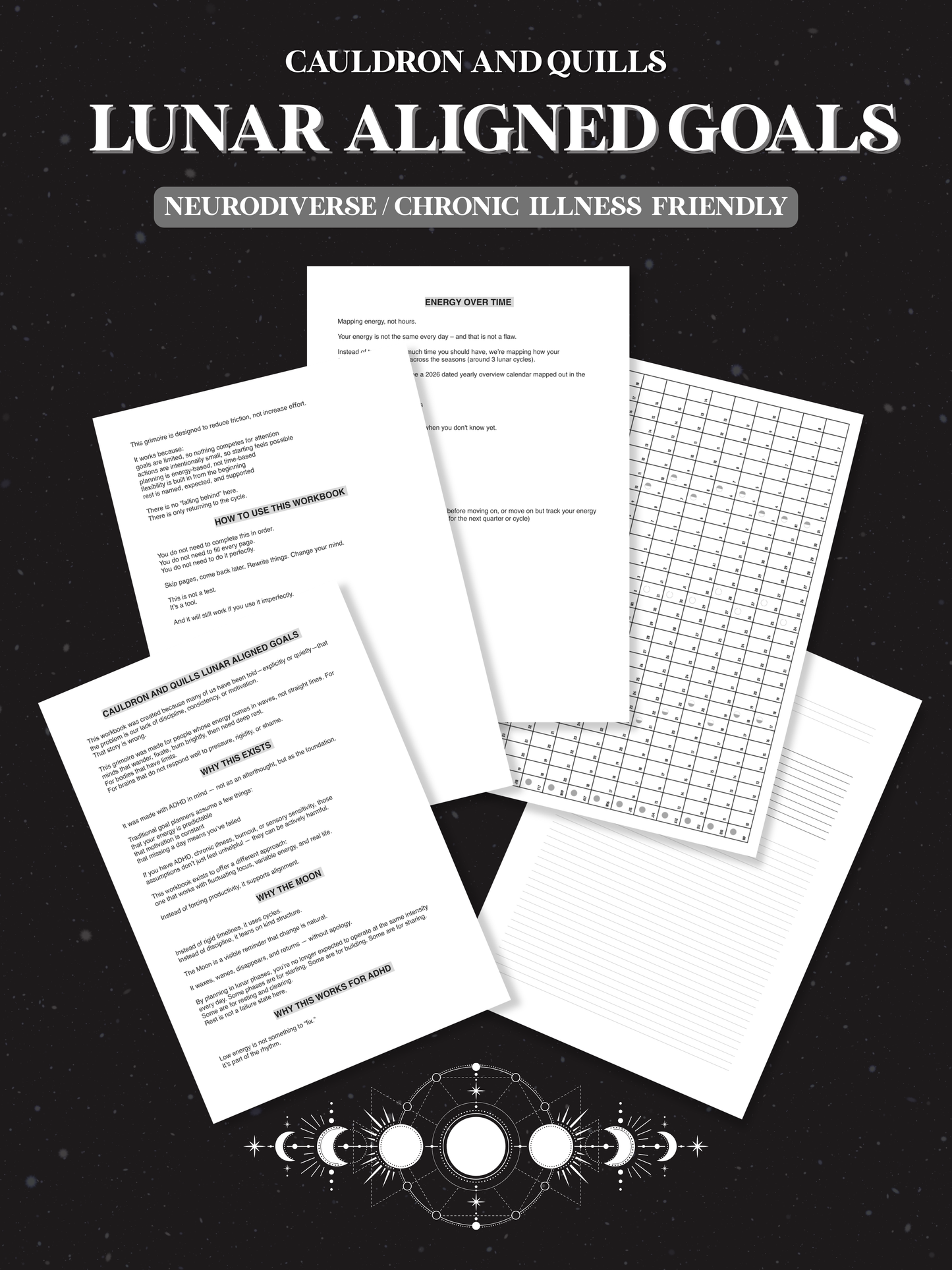 Free Cauldron And Quills Lunar Aligned Goals Workbook