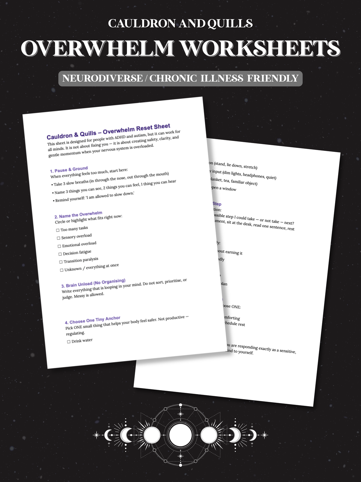 Overwhelm Reset Sheet (Free Printable PDF) – Cauldron & Quills